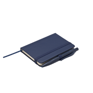 PURENOTE SET MINI zápisník A7 s propiskou modrá navy s potiskem